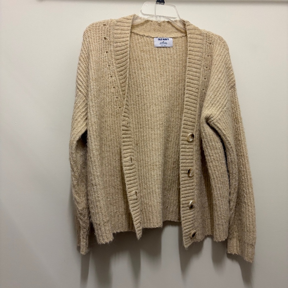 🤍 Old Navy Slouchy Wool Blend Cardigan – Cozy Neutral Staple 🤍 Size XS